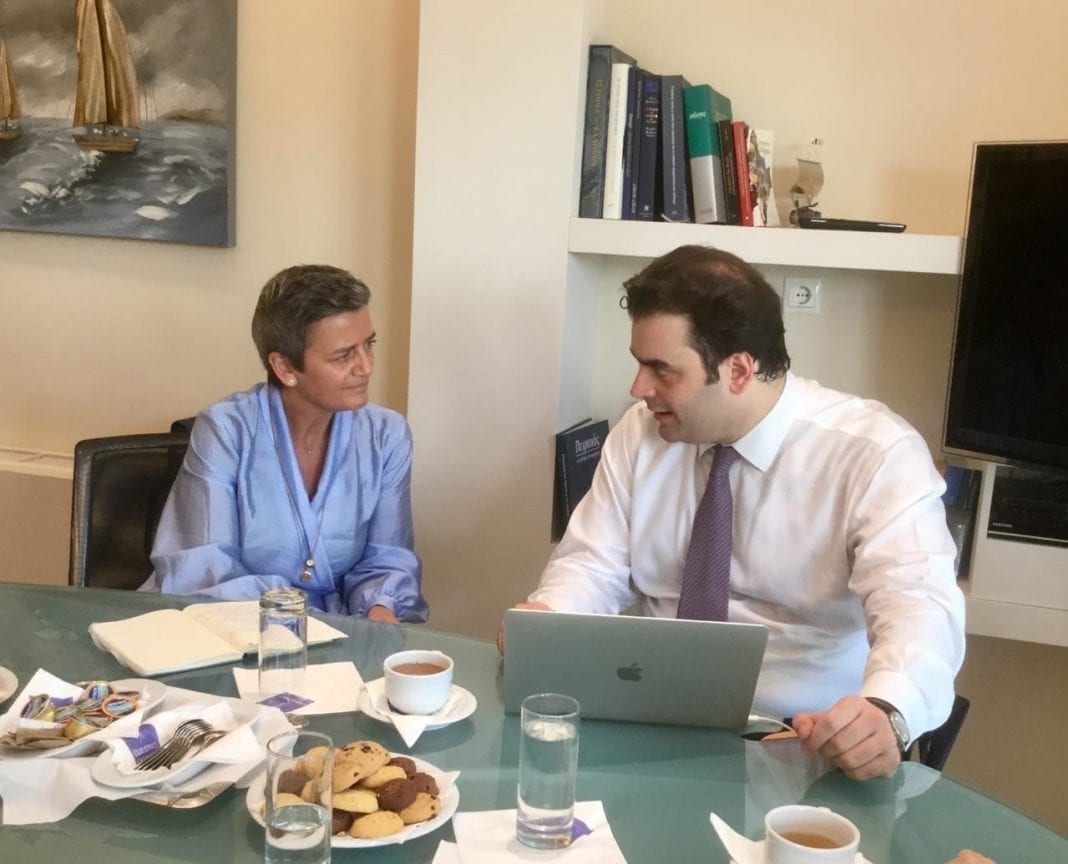 Συνάντηση του Υπουργού Ψηφιακής Διακυβέρνησης Κ.Πιερρακάκη με την Ευρωπαία επίτροπο αρμόδια για την πολιτική ανταγωνισμού M. Vestager