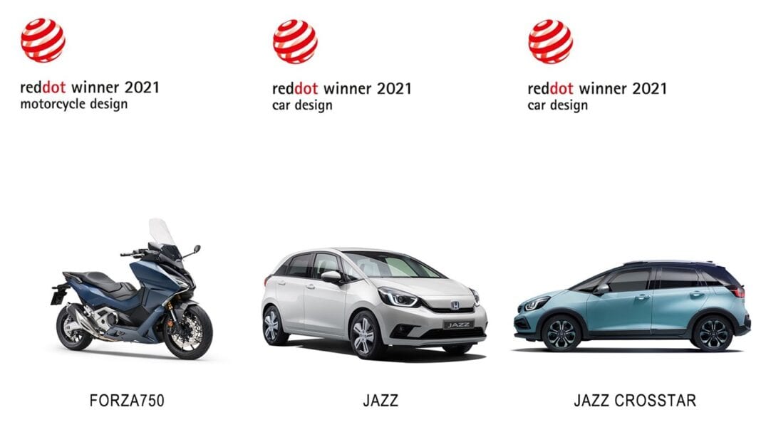Η HONDA κερδίζει στο θεσμό RED DOT AWARDS 2021 με το νέο JAZZ E:HEV, το JAZZ CROSSTAR E:HEV και το FORZA 750 