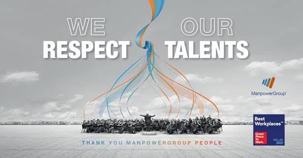 Great Place to Work: H ManpowerGroup Ελλάδας στην 4η θέση της λίστας με τις  επιχειρήσεις με το καλύτερο εργασιακό Περιβάλλον στην Ελλάδα  για το 2021