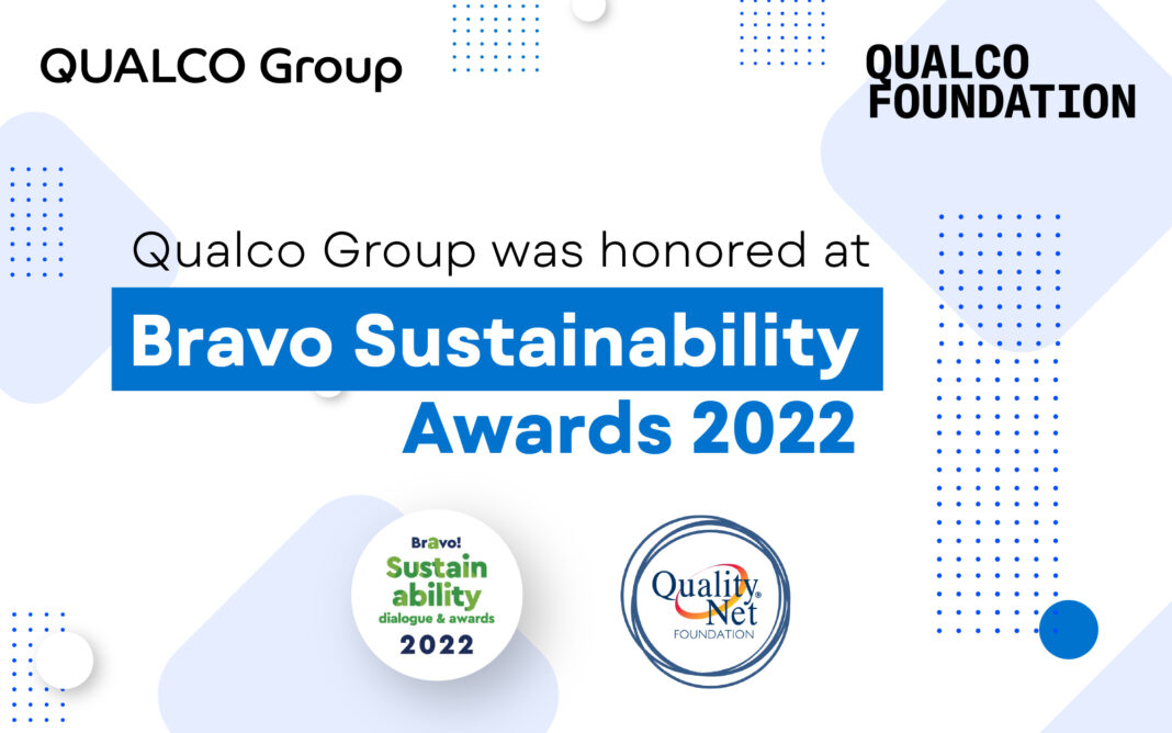 Τιμητική διάκριση για τον όμιλο Qualco και το Qualco Foundation στα Bravo Sustainability Dialogues & Awards 2022