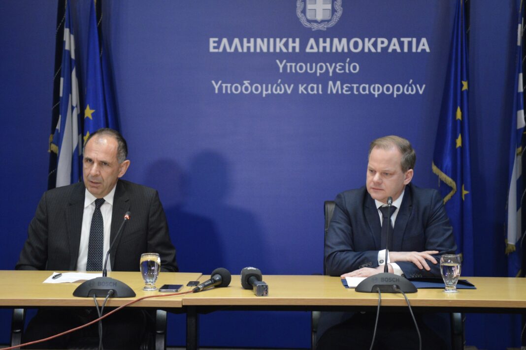 Δηλώσεις Γιώργου Γεραπετρίτη και Κώστα Καραμανλή  στο Υπουργείο Υποδομών και Μεταφορών