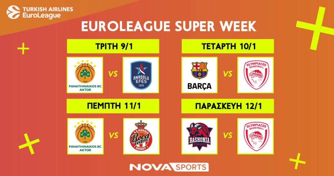 Nova: Αυτή η σεζόν δεν χάνεται στην EuroLeague με «διαβολοβδομάδα»…Νο6 και τις «μάχες» Ολυμπιακού & Παναθηναϊκού AKTOR