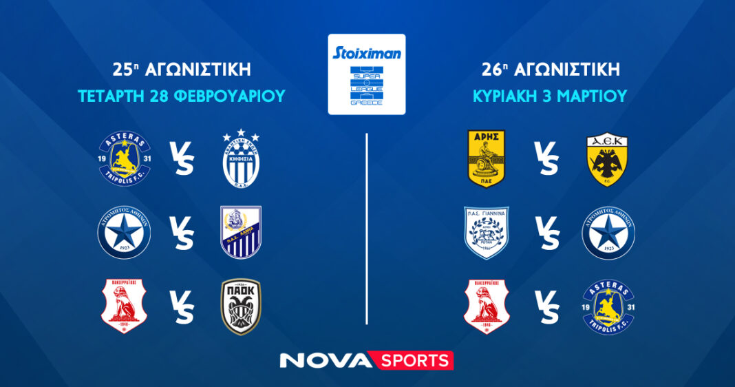 Novasports: Πανδαισία με διπλή Super League, Πανσερραϊκός – ΠΑΟΚ και  Άρης – ΑΕΚ