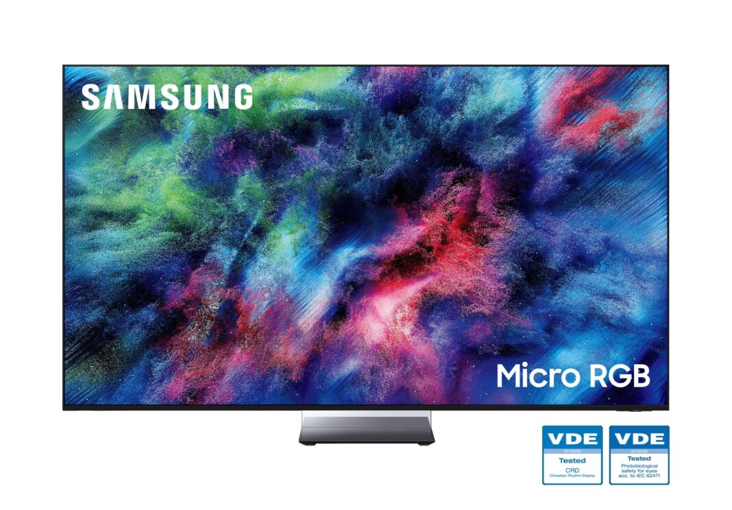 Η τηλεόραση Samsung Micro RGB έλαβε πιστοποιήσεις οθόνης «Safety for Eyes» και «Circadian Rhythm Display» από τον οργανισμό VDE