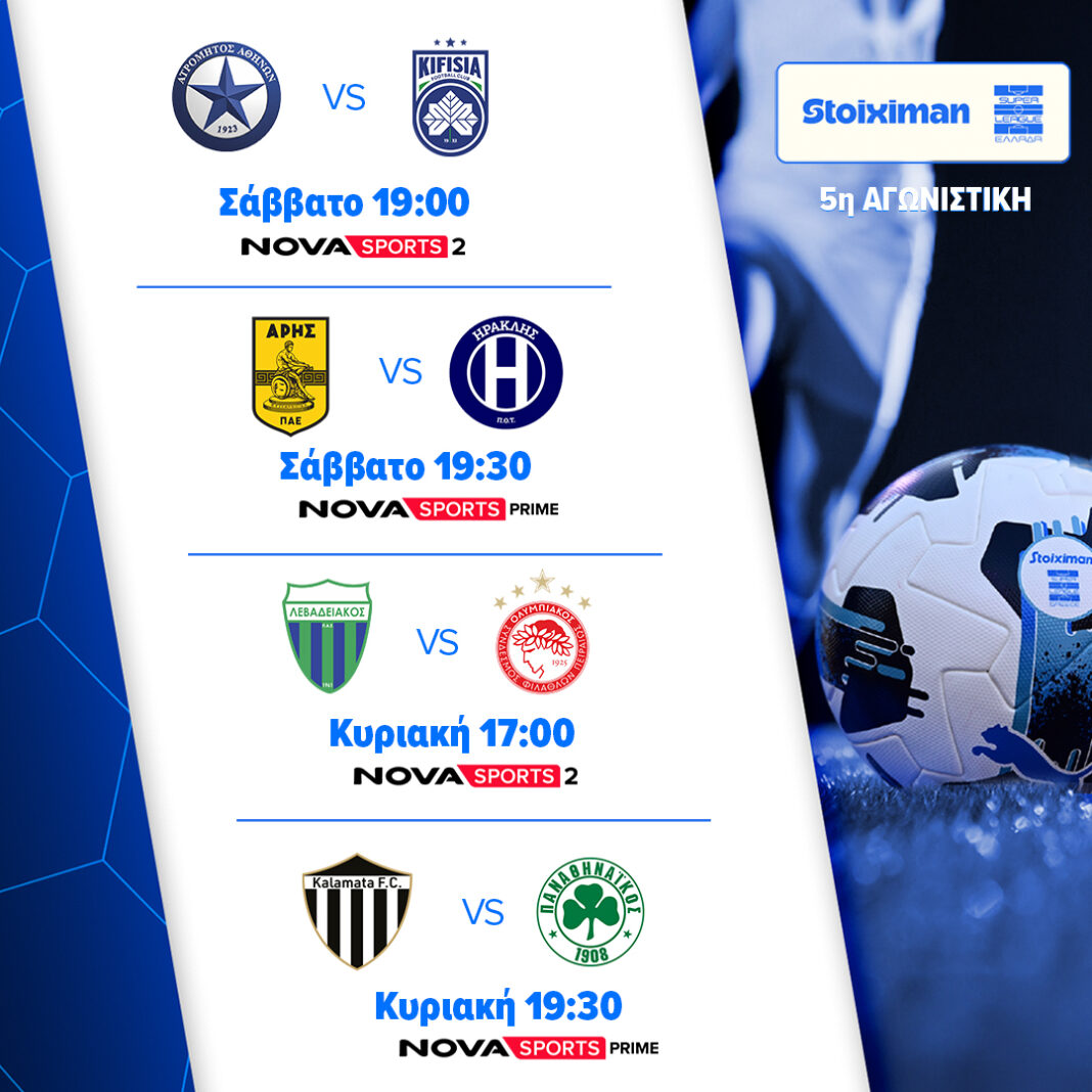 Nova: Super League, Premier League, Bundesliga, Coppa Italia και σέντρα στην UEFA Europa League Phase στα κανάλια Novasports & Magenta Sport